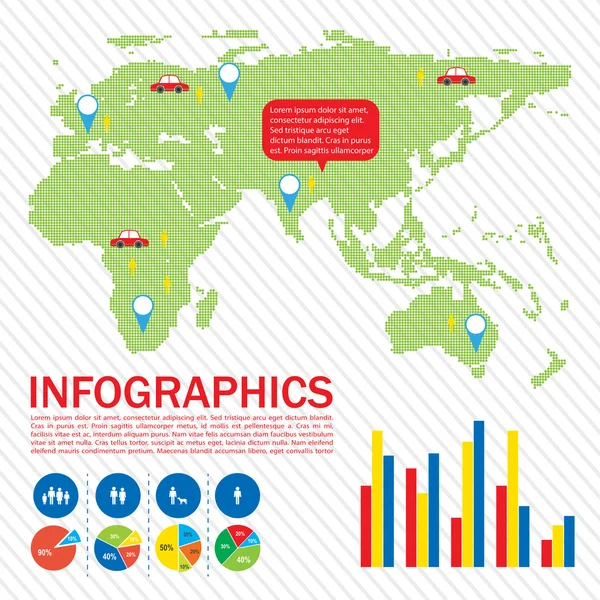 Uma interface gráfica de um mapa — Vetor de Stock