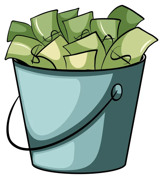 A pail of money — Stock Vector
