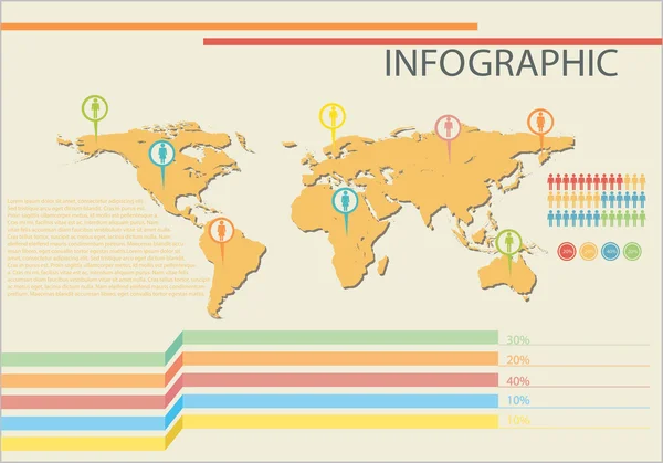 Infographics bir harita — Stok Vektör