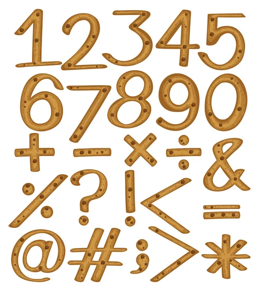 Figure e simboli numerici — Vettoriale Stock