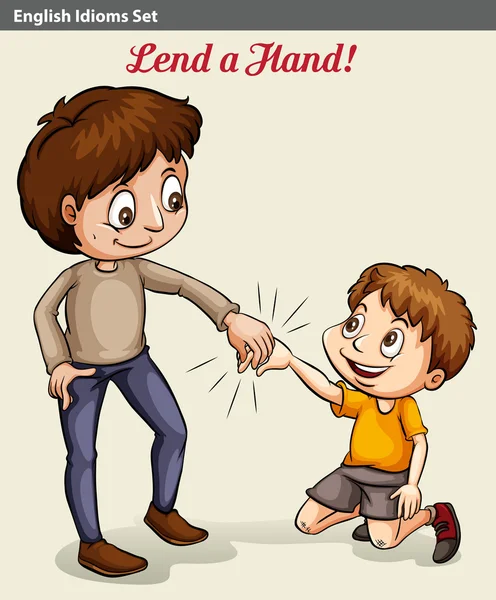 A boy lending his hand — Stock Vector