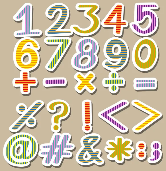 Colourful set of numbers — Stock Vector