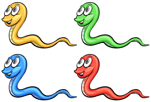 Vier Schlangen — Stockvektor
