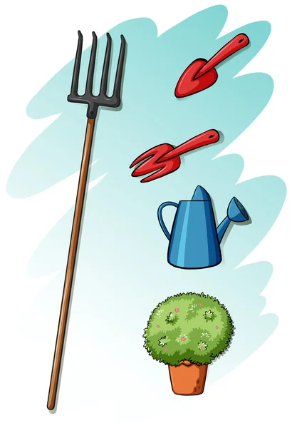 Gardening tools — Stock Vector