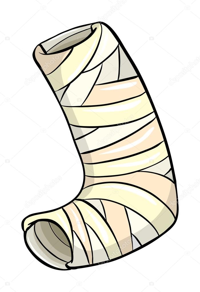 A bandaged leg