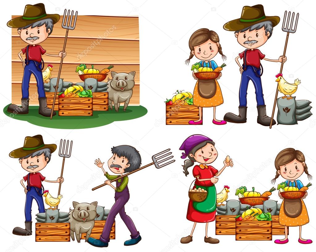 Set of farmers