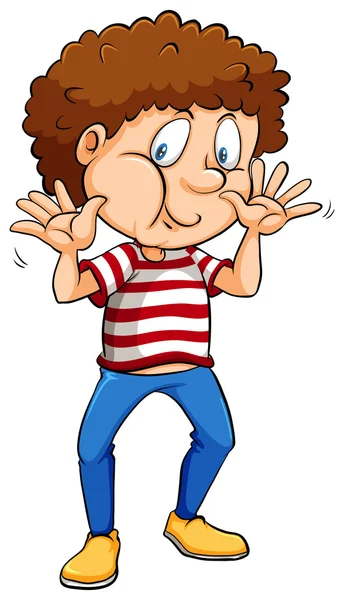 Boy wearing a stripes shirt — Stock Vector