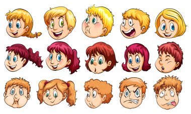 Group of human heads clipart