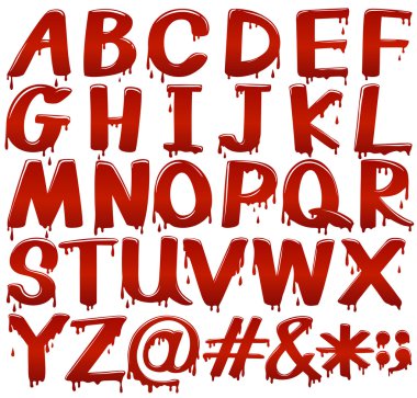 Kanlı fontstyle alfabesinde harflerin