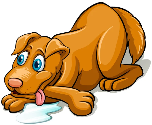 Perro cansado jadeando — Vector de stock