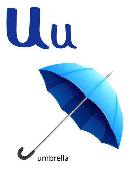 字母 U 的伞 — 图库矢量图片