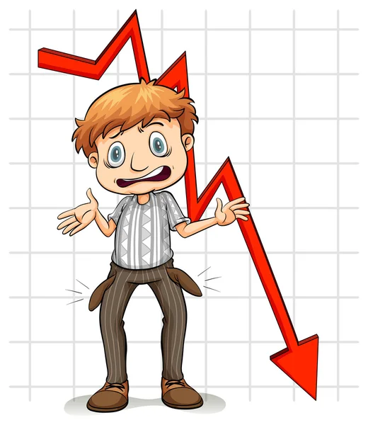 Gráfico mostrando um homem pobre — Vetor de Stock