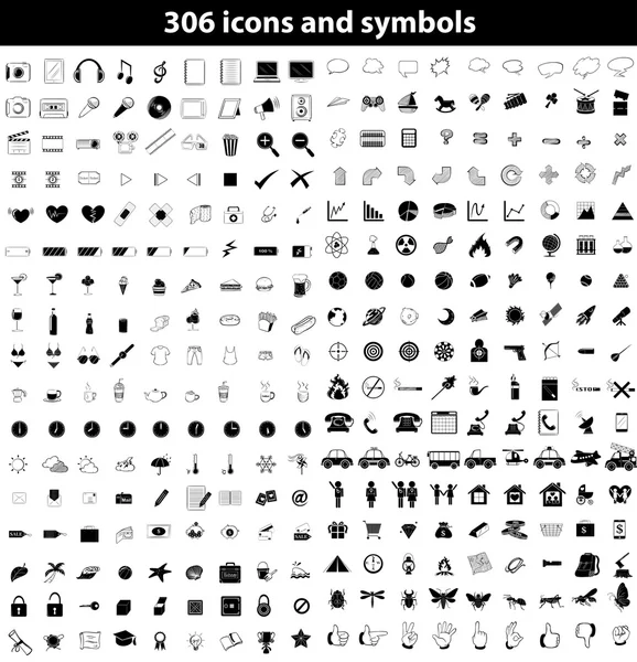 Sada ikon a symbolů — Stockový vektor
