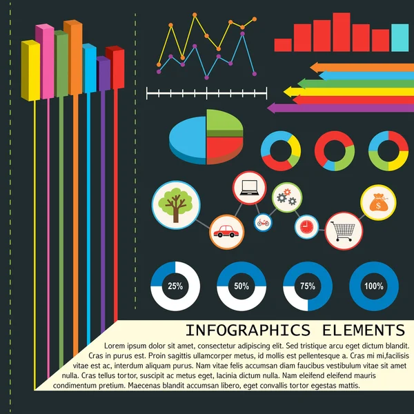 Elementos de infografía con gráficos — Vector de stock