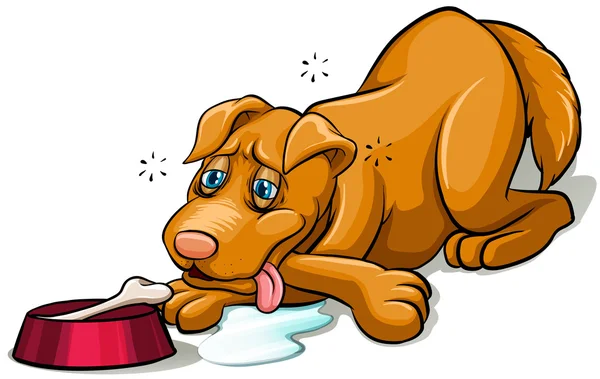 Perro cansado jadeando — Vector de stock