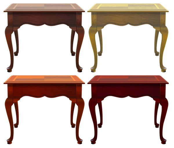 4 つの木製のテーブル — ストックベクタ