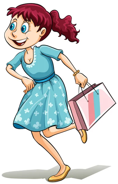 Lady with a shopping bag — Stock Vector