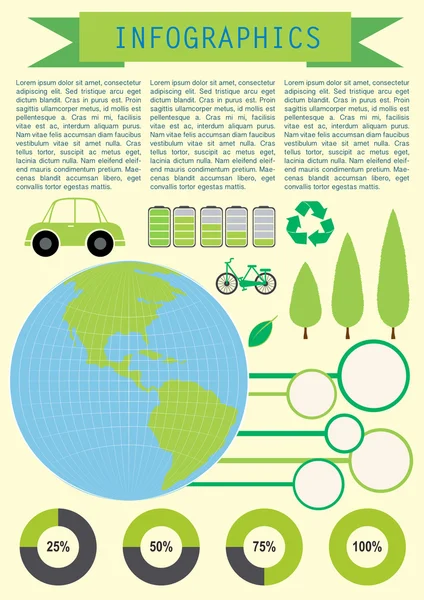 Infográfico mostrando o planeta Terra — Vetor de Stock