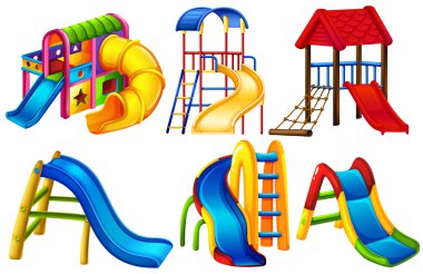 Set of colourful slides clipart