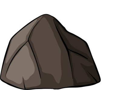 One grey rock clipart