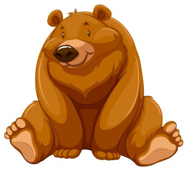 Fat brown bear clipart