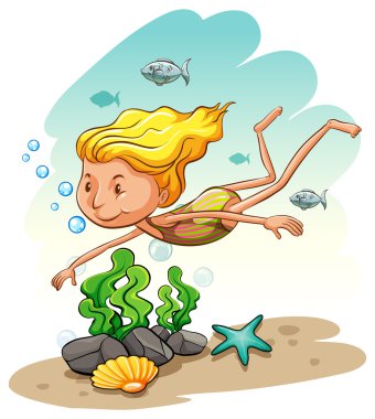 Su altında zevk kız