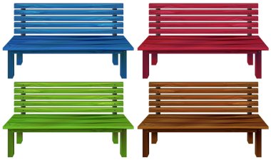 Dört renkli sandalyeler