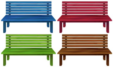 Four colourful chairs clipart