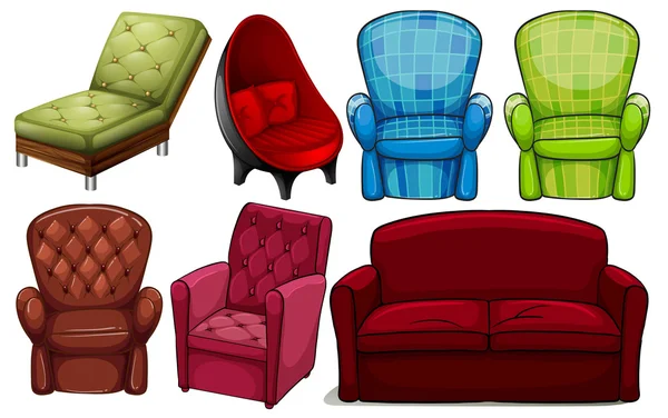 Grupo de muebles de silla — Vector de stock