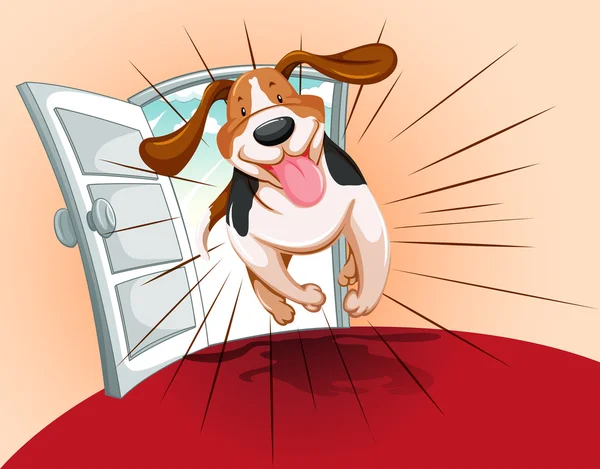 Juguetón mascota corriendo — Vector de stock