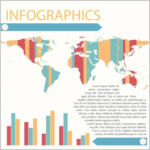 Infographics bir harita — Stok Vektör
