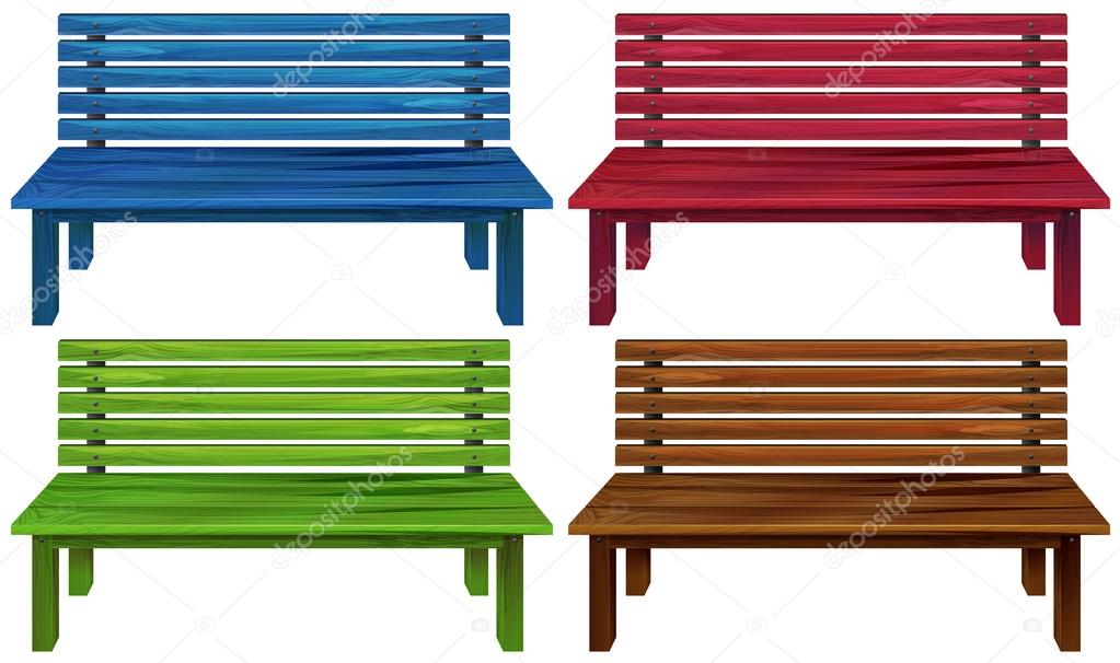 Four colourful chairs