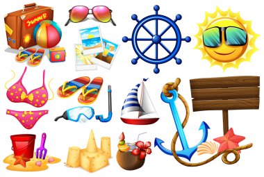 Things ideal for a beach outing clipart