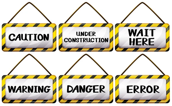 Different warning signages — Stock Vector
