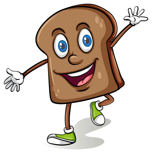 Pane di pane con una faccia — Vettoriale Stock