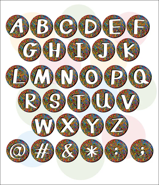 Botões com letras do alfabeto — Vetor de Stock