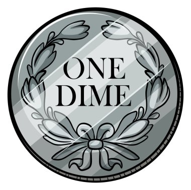 One dime clipart