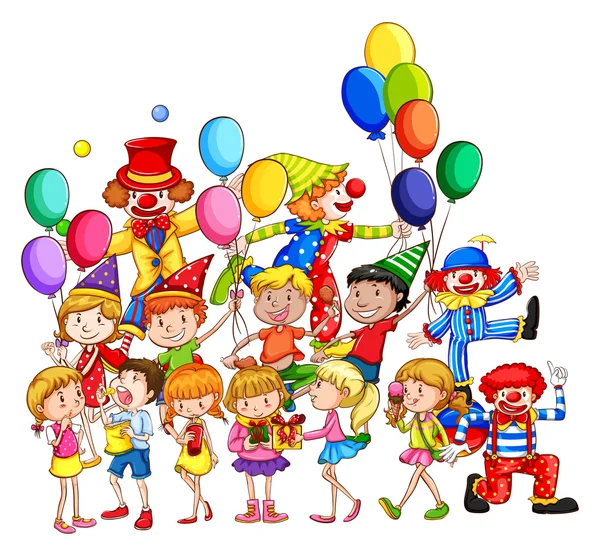 Children and party — Stock Vector