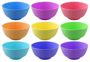 Colorful bowls clipart