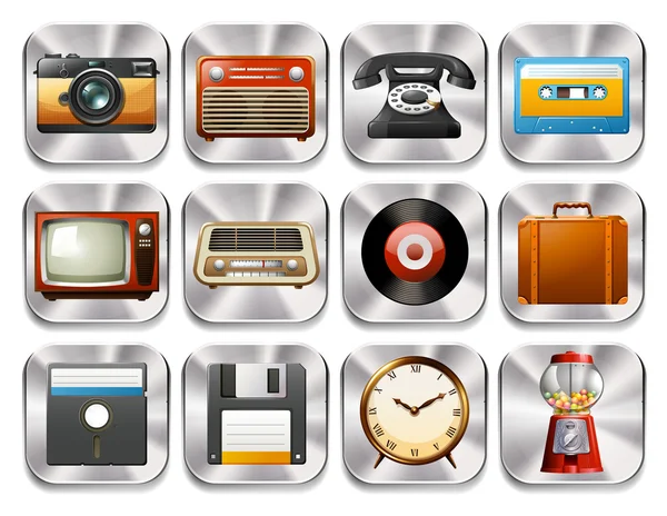 Iconos retro — Archivo Imágenes Vectoriales