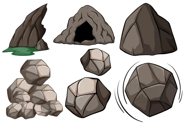 Cueva y rocas — Vector de stock