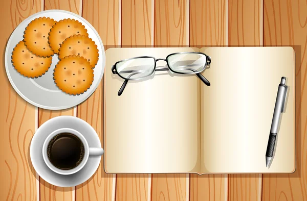 Galletas y café — Vector de stock