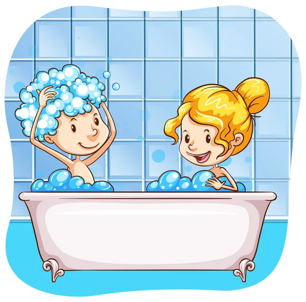 Bathing — Stock Vector