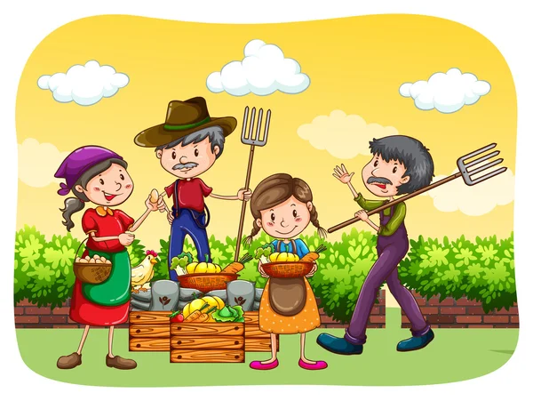 Agricultores — Archivo Imágenes Vectoriales