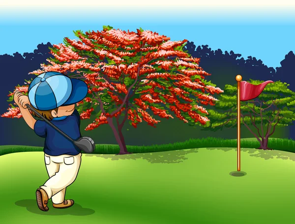 Campo de golf — Vector de stock