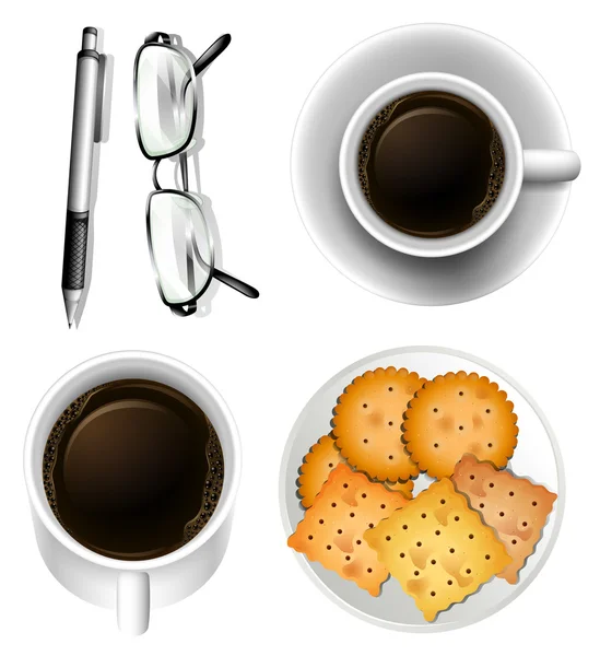 Cookies and coffee — Stock Vector