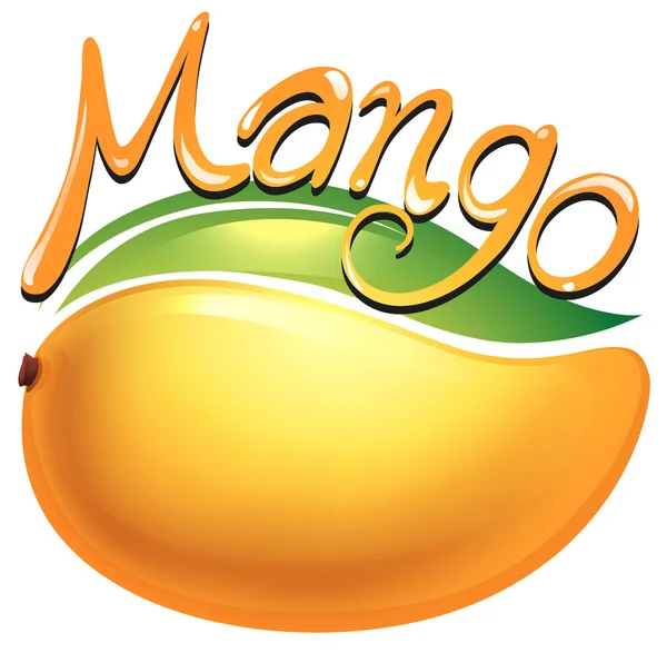 Mango-Lebensmittel-Etikett auf weiß — Stockvektor