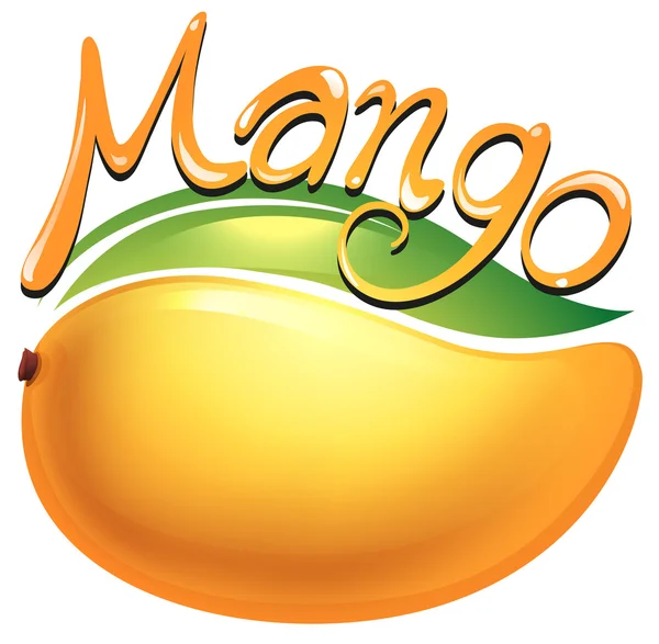 Mangue étiquette alimentaire sur blanc — Image vectorielle