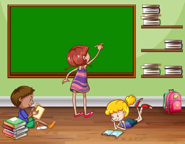 Enfants dans une classe — Image vectorielle