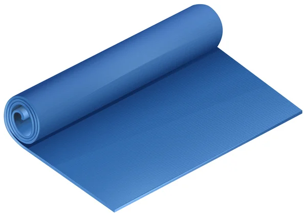 Blauwe yoga mat op wit — Stockvector